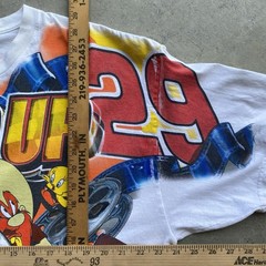 Vintage 90s NASCAR Looney Tunes Kevin Harvick All Tuned Up Chase Authentics AOP