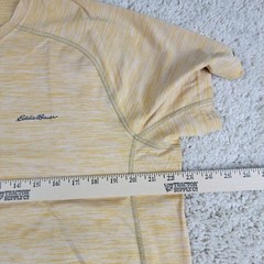 Eddie Bauer Mens Large Yellow Marled Short Sleeve T Shirt FREE-DRY Athleisure