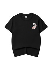 Niepce Men’s Koi Fish Embroidery Tee Japanese Streetwear T-Shirt