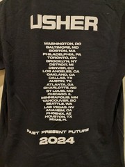 Usher 2024 Tour Shirt Past Present Future Band Tee Sz Medium 2-Sided Dates Back