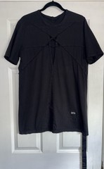 Rick Owens Drkshdw Black Star Cut-Out Jersey Level Drop Logo Strap T-Shirt Top L