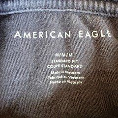 American Eagle Outfitters Shirt Mens Medium Black Cotton Crew Neck Standard Fit