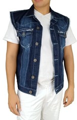 MENS BIKER DENIM VEST (DIRECT MANUFACTURER TO YOU) + FREE SHIPPING