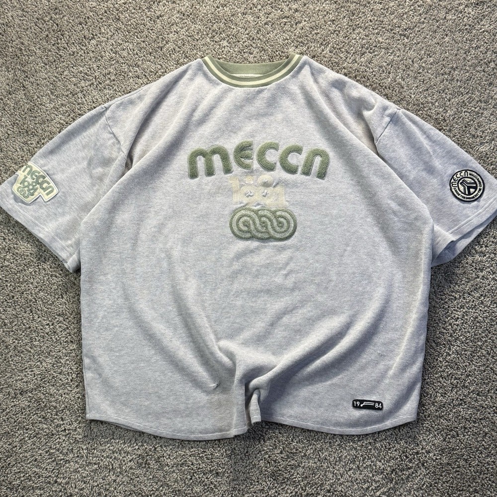 Vintage Y2K Mecca Marley Oversized Grey Knit Shirt Sz XL