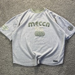 Vintage Y2K Mecca Marley Oversized Grey Knit Shirt Sz XL