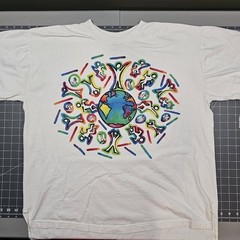 Vintage World View Tshirt XXL Peace Love Harmony Coexist 90s Single Stitch Retro