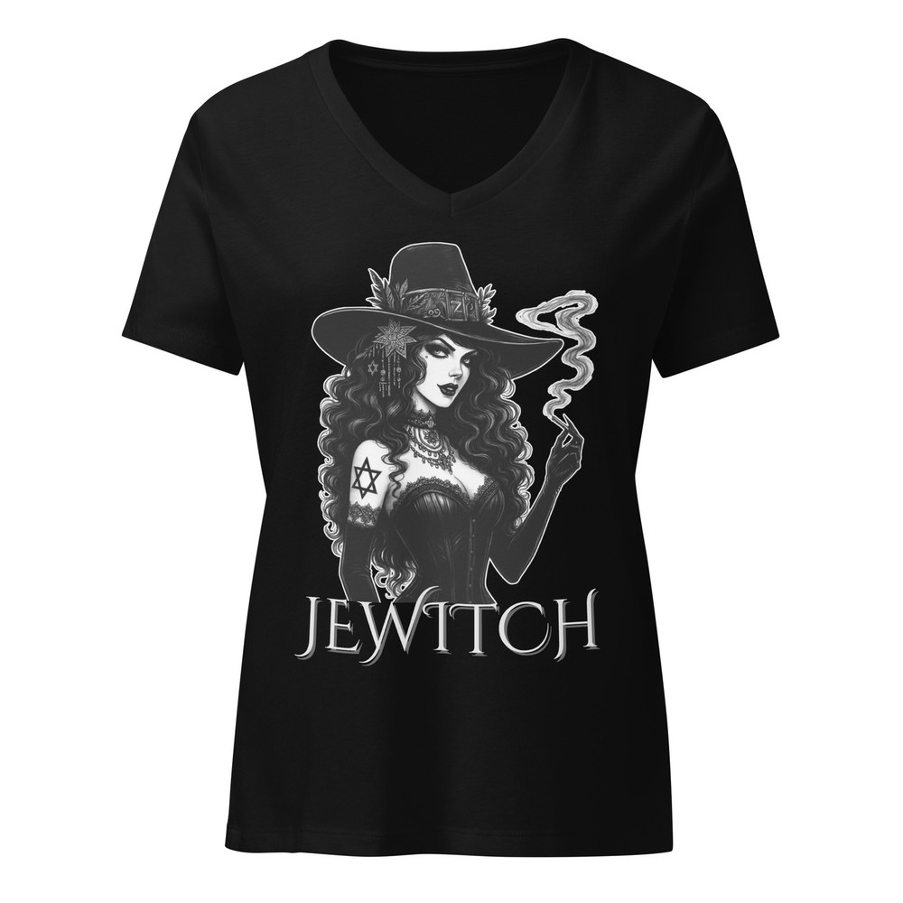 Jewitch Shirt WOMENS V NECK Shirt Jewish Witch Jewish Goth Shirt Hanukkah