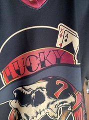 22 SPORTS SKULL TOP HAT SHIP ROCKED MIAMI TO COSTA MAYA SHIRT SZ LG vbb