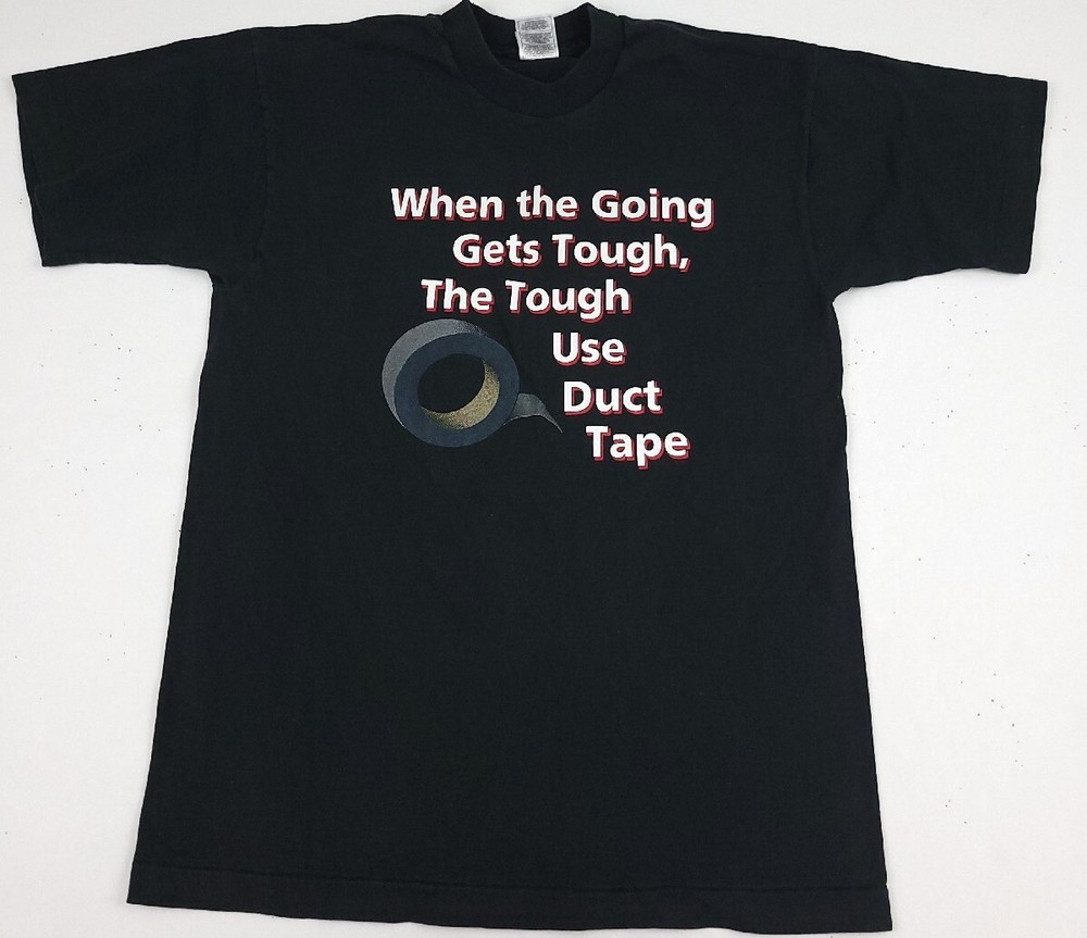 Vintage 90s The Tough Use Duct Tape T Shirt Vtg USA Funny Work Men Single Stitch