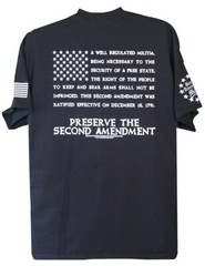 Second Amendment Militia Flag T-Shirt 2nd Right To Bear Arms Gun Rights AR