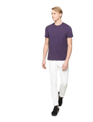 Armani Exchange Men Short Sleeve Pima Cotton Crew Neck Shirt Eggplanet Large