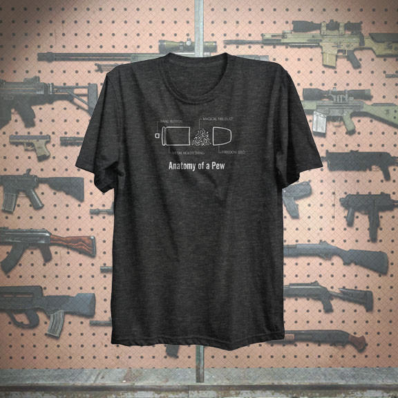 Anatomy Of A Pew Gun rights 2nd amendment Hillarious Tshirt fitted soft Tshirt