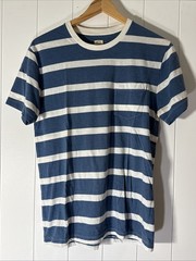 J.Crew Broken-In Pocket Tee Mens S Slim Fit Navy White Wide Stripe