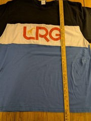 LRG Men’s 3XL Black White Blue Colorblock Logo Crew Neck Short Sleeve Tee