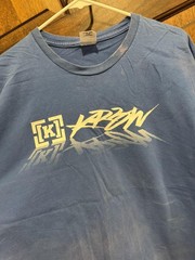 Y2k KREW Skateboard Brand Tee Shirt Skater Blue Faded Graffiti Art Spray Logo