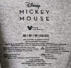 Disney Mickey Mouse Men’s Grey Graphic Print Tee T-Shirt Size M 38-40 BRAND NEW