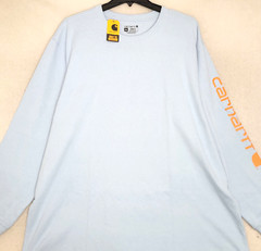 CARHARTT Shirt Mens 2XL XXL BLUE ORANGE WORK WEAR Long Sleeve PULLOVER NWT