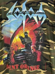 Vintage Sodom Agent Orange Camouflage Military Thrash Metal Band T-Shirt XXL 2XL