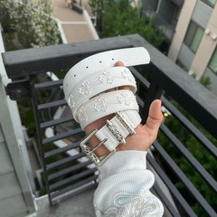 Dope White belt With A rolling Buckle