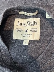 mens Jack Wills Size Small Dark Blue Marl Slim Fit Short Sleeve Jersey T-shirt