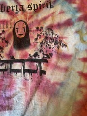 Blue Pink Siberia Spirit Tie Die 100% Cotton Shirt Damages Listed