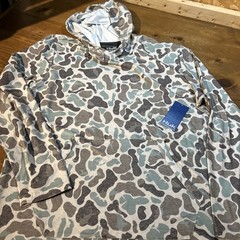 Huk Leeward KC Printed Lightweight Fleece Pullover Hoodie – Volcanic Ash – M