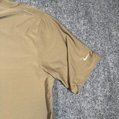 Nike Golf Dri-FIT UV Mock Neck Shirt Mens XL Tan Short Sleeve Tiger Woods
