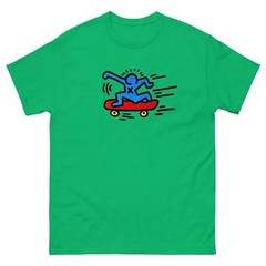 keith haring skateboarder t shirt vintage 80s tee