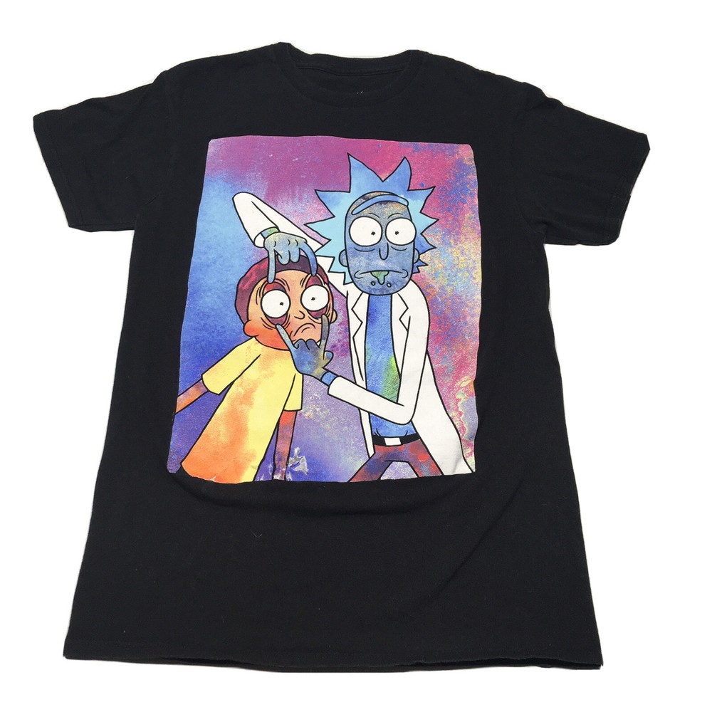 Rick And Morty T-Shirt Mens Small TV Show Adult Swim Hippie Psychedelic Art USA