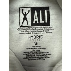 Muhammad Ali Hybrid Apparel Graphic Tee White Red Foil Boxing Shirt Mens Small