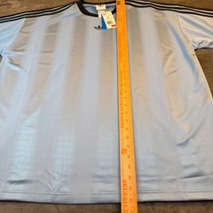 Adidas Originals Jacquard Jersey T-Shirt Ash Blue/Black Mens Extra Large NWT