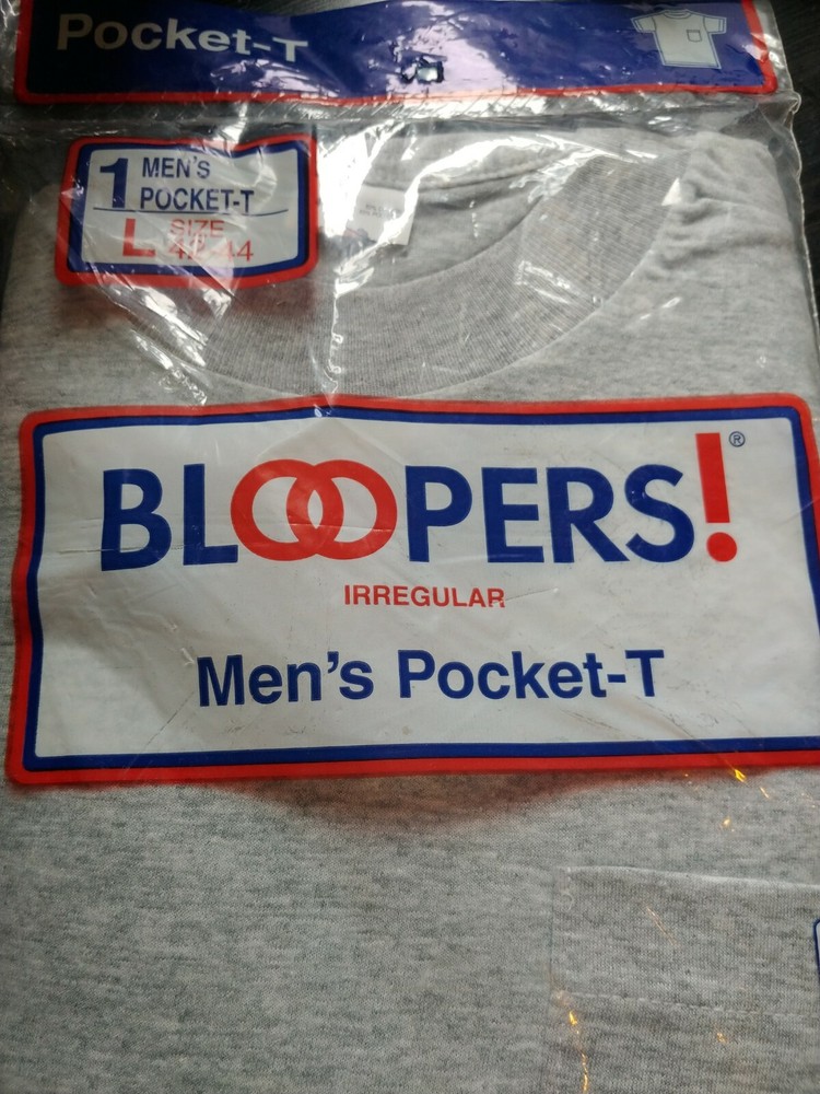 Vintage Fruit of The Loom Bloopers Irregular Grey T-Shirt – Men’s Large 42-44