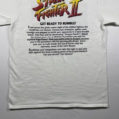 Street Fighter II Graphic T-Shirt White Retro Gaming 1991 Men’s M Double Sided