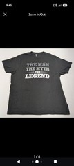 T-Shirt Man The Myth The Legend Shirt Mens XL Black Short Sleeve Fathers Day