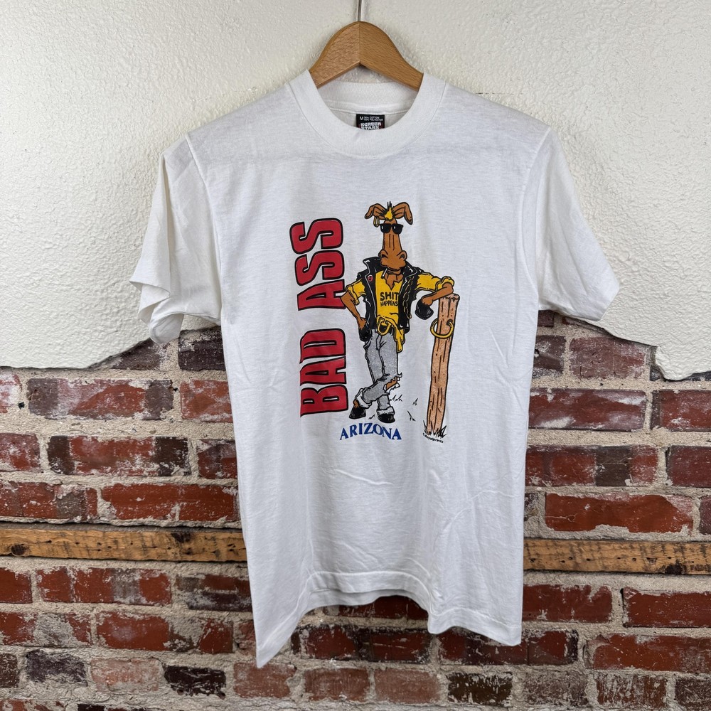 Vintage Bad Ass Arizona Shirt Mens Medium White Screen Stars Best Funny 90s Tee