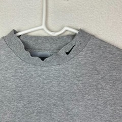 Nike Shirt Men’s Large Cowl Neck Gray Long Sleeve Logo