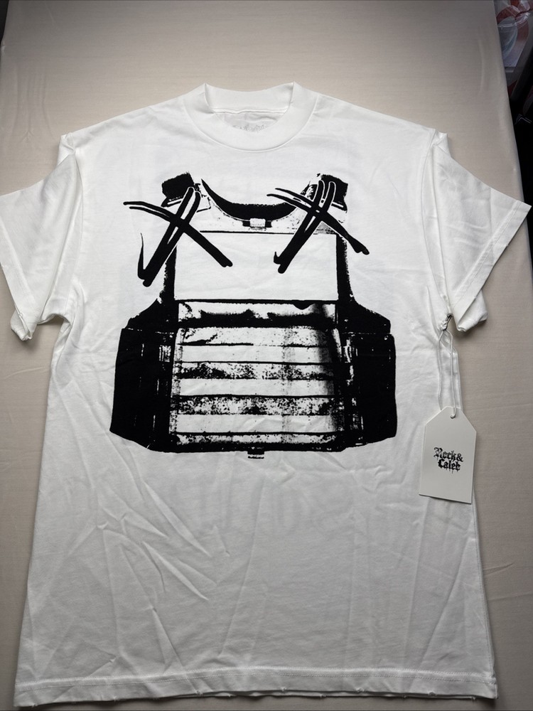 ROCK & CALEB T-SHIRT WHITE MEN’S SIZE MEDIUM FRONT AND BACK GRAPHIC BNWT 🔥🔥