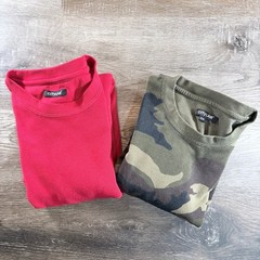 CITYLAB City Lab Lot of 2 Fitted Thermal Crewneck Shirt Red and Camo Size 2XL