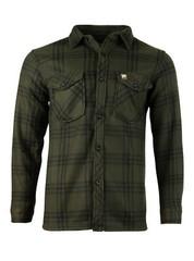JACK PYKE Polar Fleece Long Sleeve Shirt Green Check
