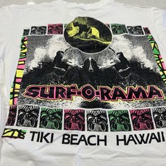 Vintage T Shirt Men Dual Double Side Single Stitch USA Tiki Beach Surf 90s Neon
