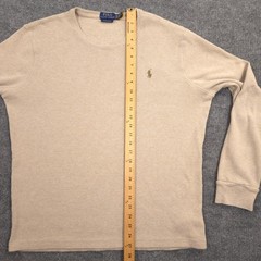 Polo Ralph Lauren Shirt Mens XL Oatmeal Waffle Knit Cotton Crew Custom Slim Fit