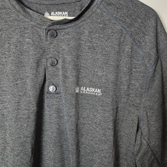 AKHG Duluth Trading Men’s Size L Tun-Dry Standard Fit Short Sleeve Henley Gray