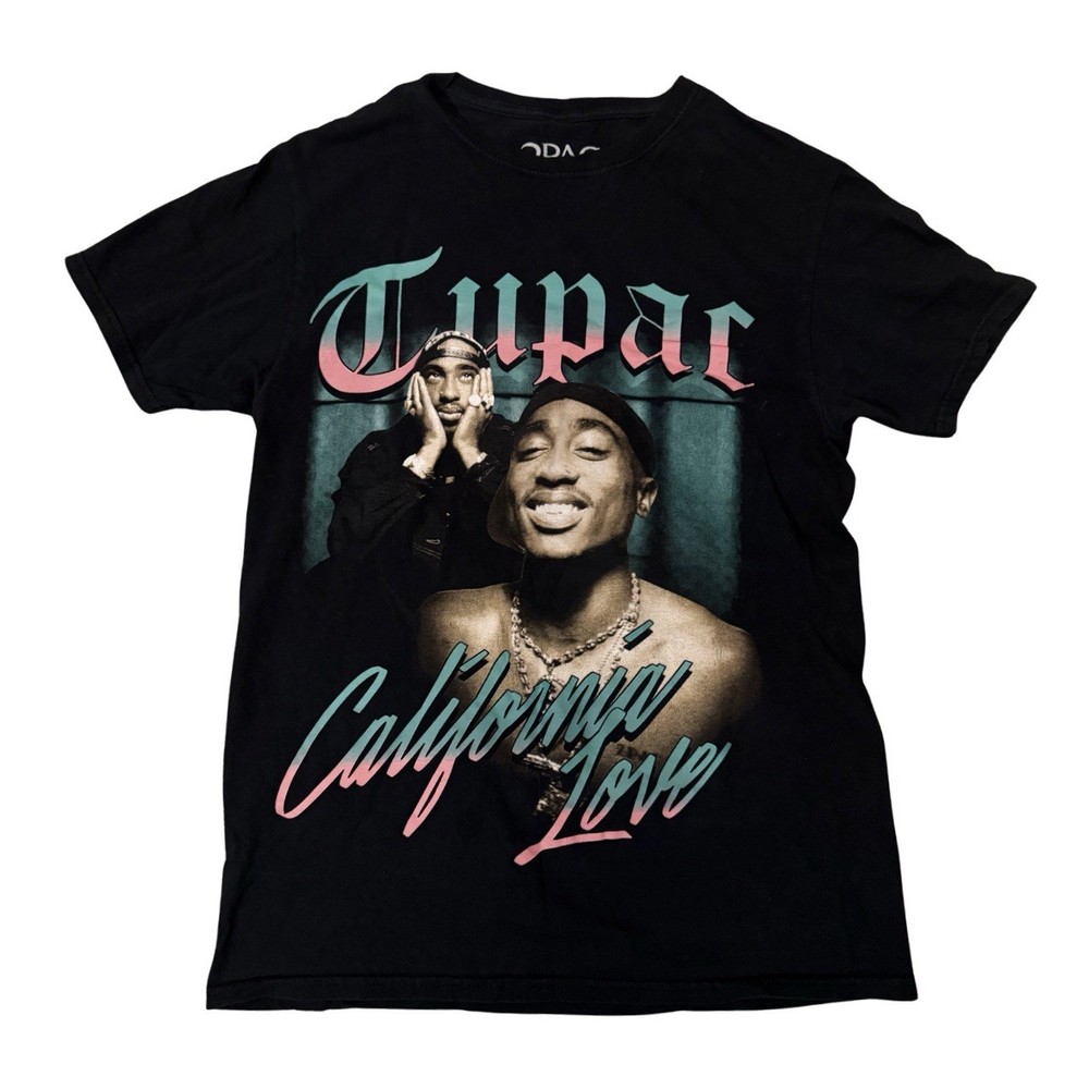 Retro 90s Y2K Alt Urban Streetwear Hip Hop West Coast Rap Music Tupac T-Shirt S