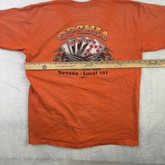 Bayside Union Local 797 OPCMIA Las Vegas Orange SS Graphic Shirt Men’s XL Faded