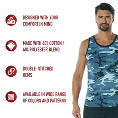 Mens Sky Blue Camouflage Tank Top – Camo Sleeveless Tanktop T-Shirt Rothco 67705