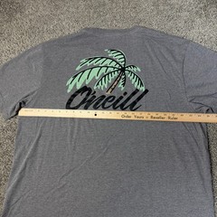 O’Neill Shirt Mens 2XL Gray Palm Tree Graphic Crew Neck Tagless Cotton