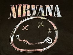Nirvana T-Shirt Smile Face Band Logo Official Unisex Black Men’s Large