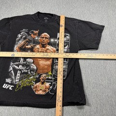 UFC Shirt Mens L Black Charles Oliveira Do Bronx MMA Fighter Graphic Tee Short