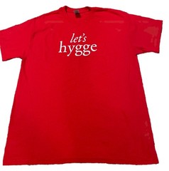 Let’s Hygge Simple Design Red T-Shirt L Danish Cotton Poly blend Museum Denmark