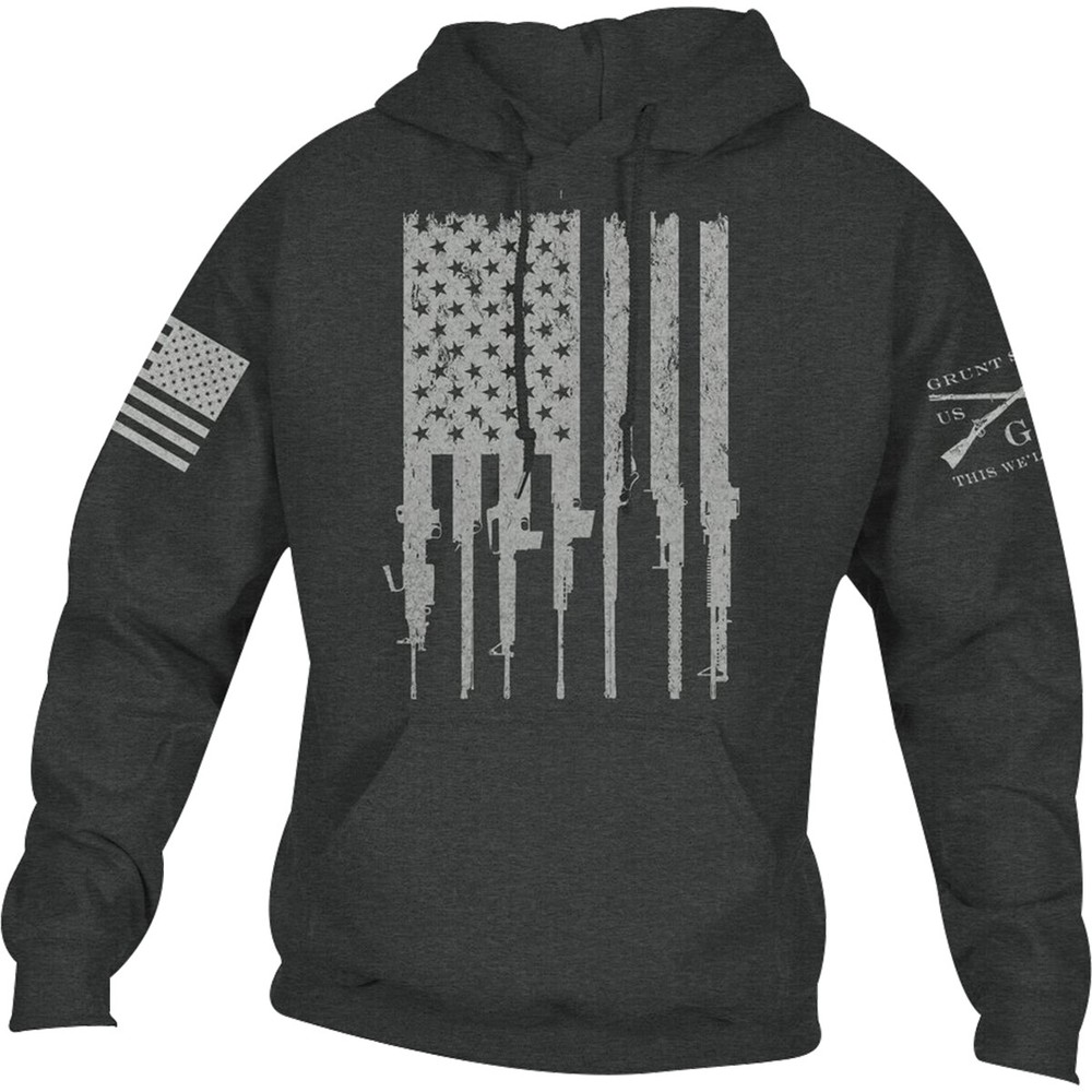 Grunt Style Rifle Flag 2.0 Pullover Hoodie – Dark Heather